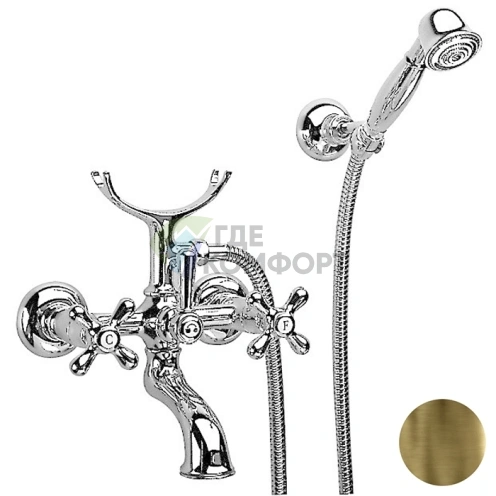 Настенный смеситель для ванны Nicolazzi Nuova Brenta с душевой лейкой, бронза (2502BZ) - фото 1