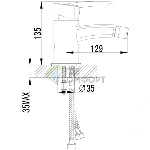 Смеситель для биде Lemark Mars LM3508C хром вертикальный - фото 2
