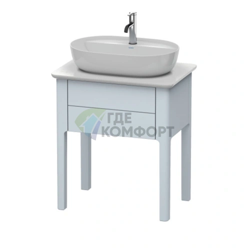 Напольная тумба Duravit Luv с выдвижным ящиком, 743x688x450 мм, светло-голубой шелковисто-матовый (LU956009797) - фото 1