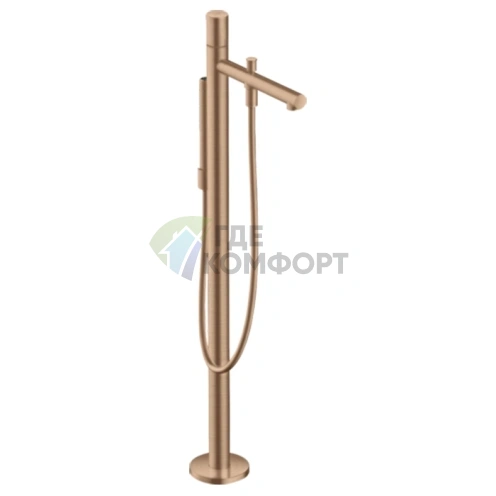 Смеситель для ванны AX Uno Zero напольный, цвет шлифованное красное золото (45416310) - фото 1