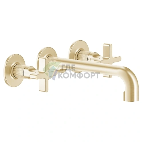GESSI INCISO Встраиваемый смеситель для раковины на 3 отверстия с позолотой (58190#246) - фото 1