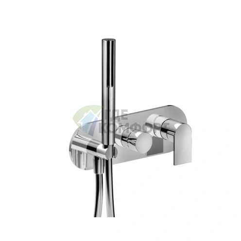 Встраиваемый смеситель для душа Fantini Mare двойного монтажа с ручным душем (хром) (51 02 V084B) - фото 1