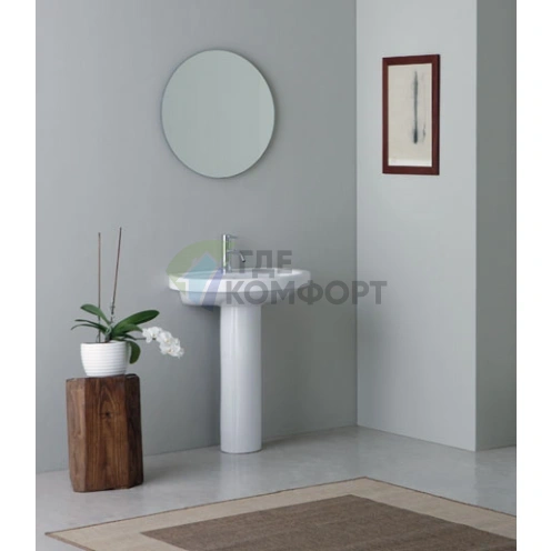 Раковина Kerasan Bit 62см с 1 отверстием под смеситель без креплений цвет белый с колонной - фото 1