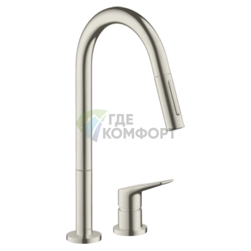 Кухонный смеситель AX Citterio для 2 отверстий с душем, Eco, пластик (34824800) - фото 1