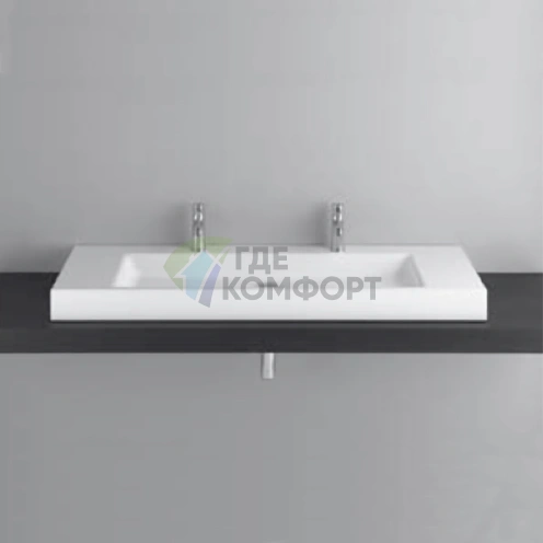 Раковина BETTEAqua накладная 140х49 5х8 cм с 2 отв под смесительитель без перелива с крепежом цвет белый - фото 1