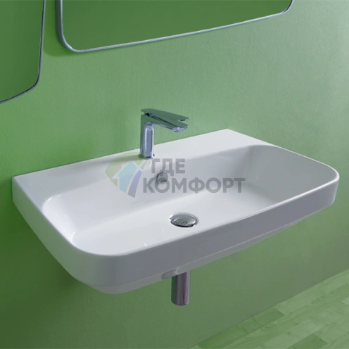 Подвесная раковина Simas Baden Baden 80x45 см белая с отверстием под смеситель - фото 1