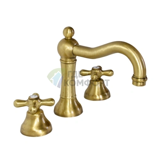 Смеситель для раковины Nicolazzi Nuova Brenta на 3 отверстия с донным клапаном, бронза (2509BZ) - фото 1