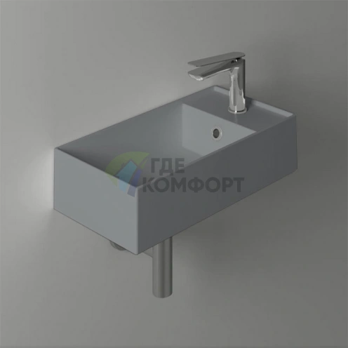 Подвесная раковина SIMAS AGILE 50x27 см, правая, цемент матовый - фото 1