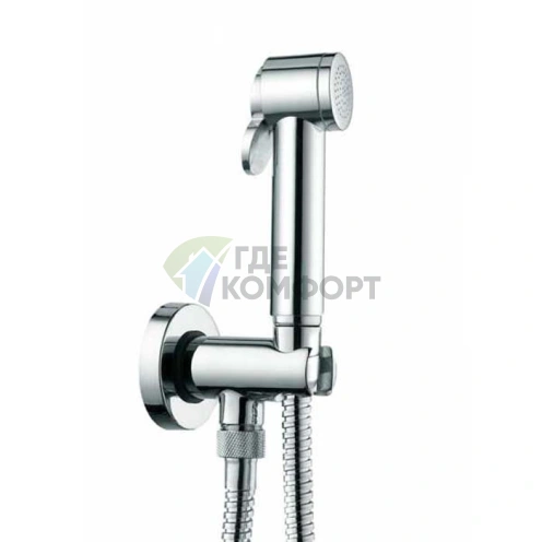 Гигиенический комплект Bossini Paloma: лейка, держатель, шланг 1.25 м, хром (C69001B.030) - фото 1