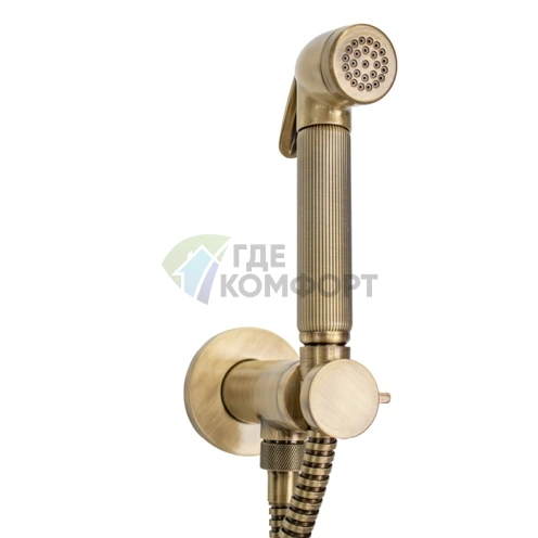 Гигиенический душ BOSSINI Nikita: прогрессивный смеситель, металлическая лейка и шланг в бронзовом исполнении (E37008B.022) - фото 1