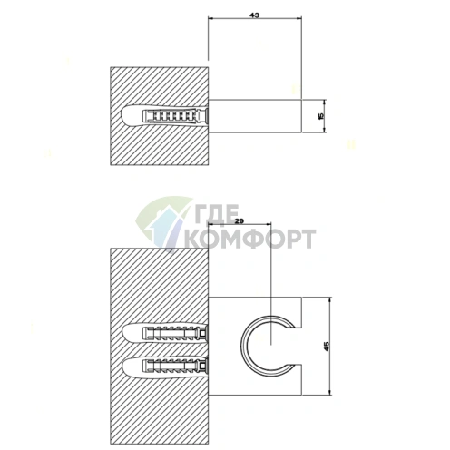 Держатель для душевой лейки Gessi Rettangolo золото (20157#080) - фото 2