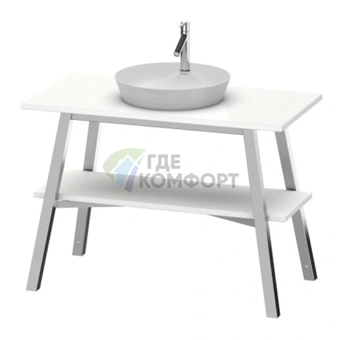 Консоль напольная Duravit Cape Cod деревянная с полкой 825x1120x570 мм, белый глянцевый (CC953208585) - фото 1