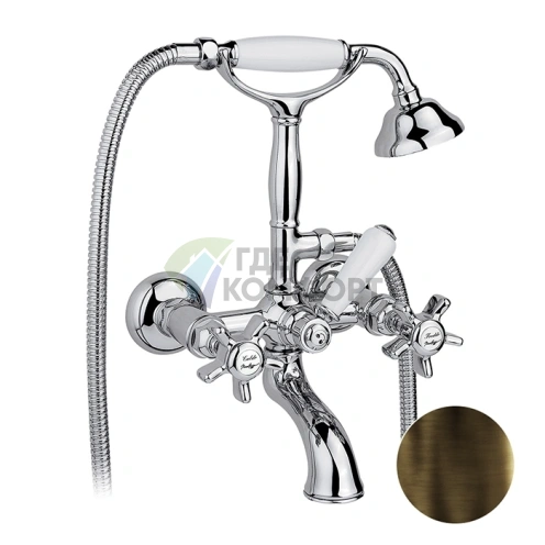 Элегантный смеситель для ванны Nicolazzi с ручным душем в тёмной бронзе (1401DB18) - фото 1