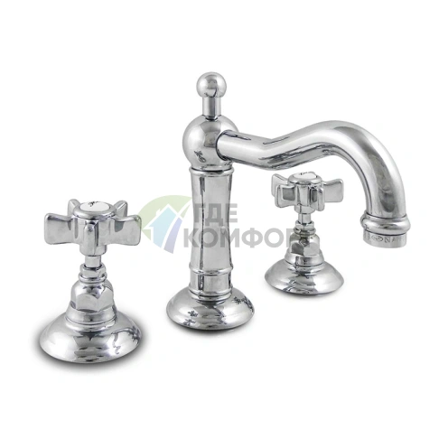 Смеситель для раковины Nicolazzi Dames Anglaises на 3 отверстия с донным клапаном, хром (1409CR18) - фото 1