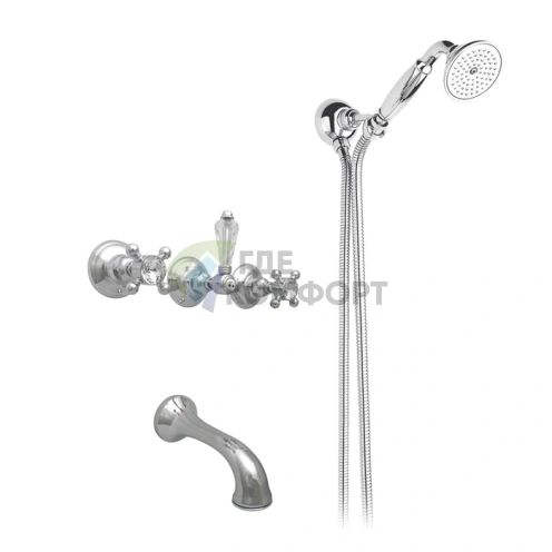 Смеситель для ванны Nicolazzi Half Dome Crystal: настенный монтаж, хром (1403CR93) - фото 1