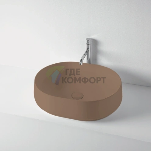 Раковина накладная KERASAN F10 56x44 см без отверстия под смеситель, цвет Bruno Matt (460588) - фото 1