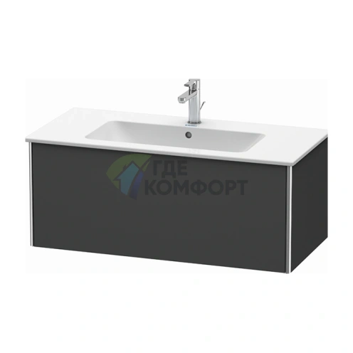 База под раковину Duravit XSquare 1010x478x400 мм с выдвижным ящиком, цвет графит матовый (XS407304949) - фото 1