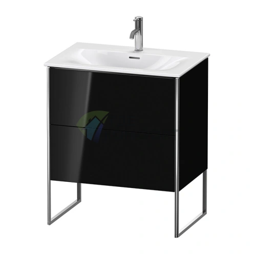 Тумба напольная Duravit XSquare под раковину с двумя ящиками, Black High Gloss (XS452304040) - фото 1