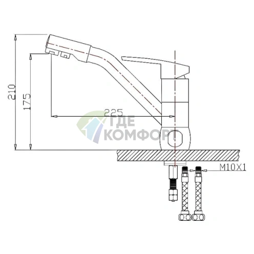 Смеситель для кухни Zorg ZR 400 KF-12 белый - фото 2