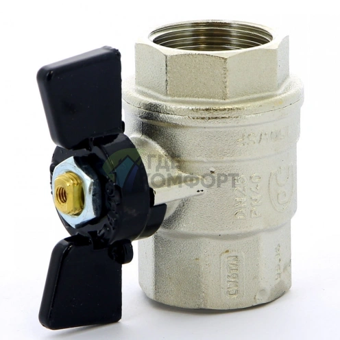 Bugatti Oregon кран шаровый 1 ВР-ВР, 302, полнопроходной, ручка-бабочка - фото 1