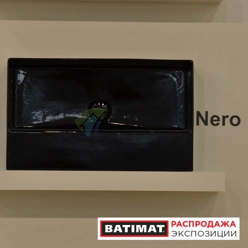 Раковина GLOBO Incantho подвесная или на мебель 610x370 мм с переливом и выпуском цвет черный образец - фото 1