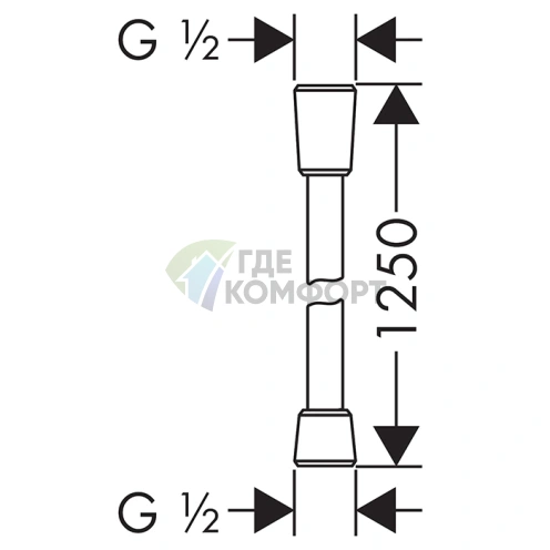 Душевой шланг HG Isiflex 1,25 м в цвете Полированное золото (28272990) - фото 2