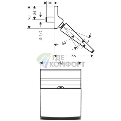 Настенный каскадный смеситель HG Raindance Rainfall 150 с регулируемой струей, хром (26443000) - фото 2