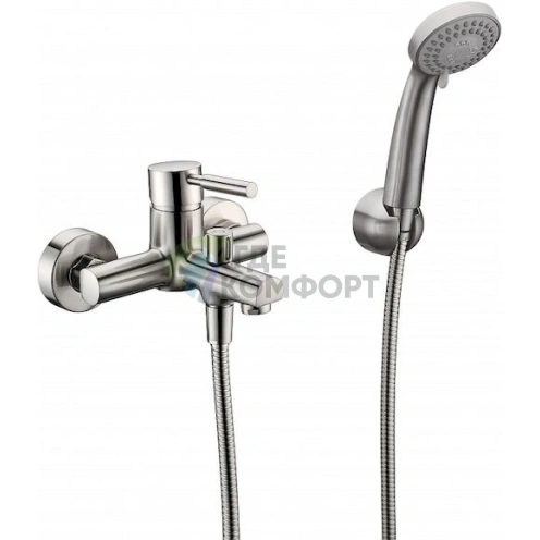 Смеситель для ванны с душем Wasserkraft Wern 4201 — стильный и функциональный матовый хром - фото 1