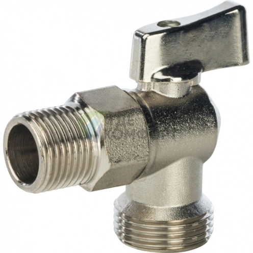 Stout кран шаровой угловой 1/2 х 3/4, соединение типа мама-папа - фото 1