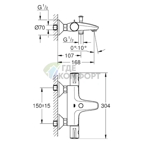 Умный термостат Grohe Grohtherm 800 для ванны и душа - фото 5