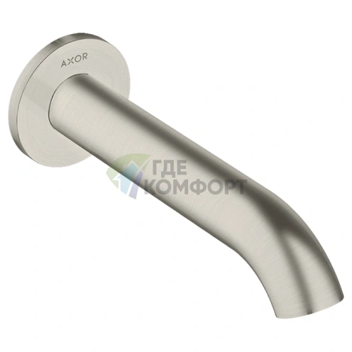 Излив для ванны AX Uno настенный, 178 мм, цвет сталь (38411800) - фото 1