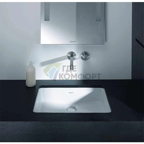 Встраиваемая раковина Duravit Starck 3 490x365 мм, белая, без отверстия под смеситель (305490000) - фото 4