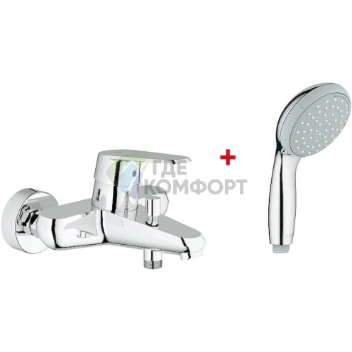 Комплект Grohe: смеситель Eurodisc Cosmopolitan и душевая лейка Tempesta New - фото 1