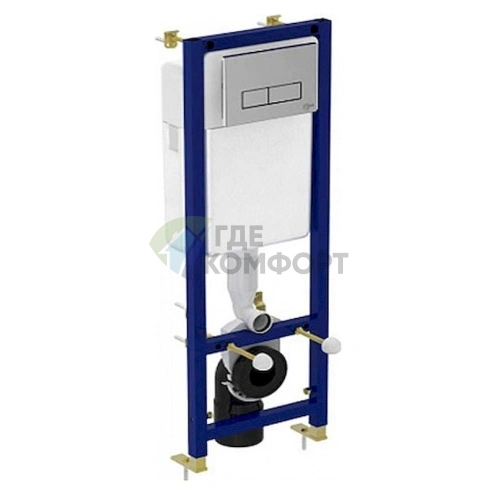 Комплект для подвесного унитаза Ideal Standard: инсталляция 4-в-1, чаша и сиденье с хромированными петлями - фото 2