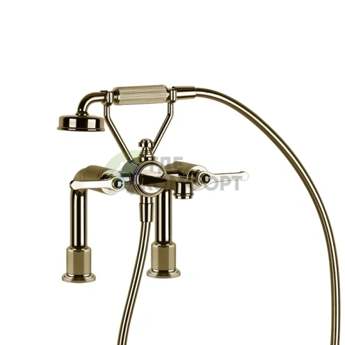 Смеситель для ванны GESSI VENTI20 с ручным душем, двухвентильный, цвет Brass PVD (65115#710) - фото 1