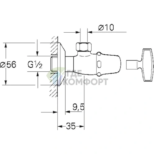 Шаровой вентиль Grohe Atlanta 22917000 - фото 3