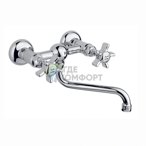 Настенный смеситель для раковины Nicolazzi Dames Anglaises с двумя ручками, хром (1455CR18) - фото 1