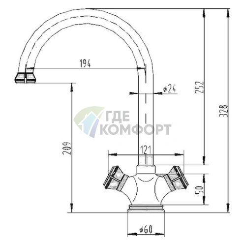 Кухонный смеситель Zorg Antic A 4002K-SL - фото 2