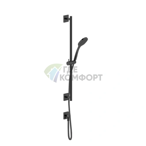 GESSI Rilievo: Душевая штанга с лейкой и настенным подключением, цвет Nero XL (59242#299) - фото 1