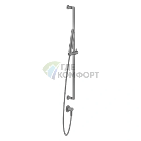 GESSI INCISO Душевая стойка со шлангом 1,5 м и лейкой в отделке Finox Brushed Nickel (58142#149) - фото 1