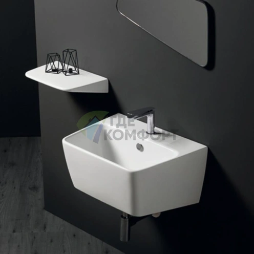 Подвесная раковина Simas Degrade 60×45 см с одним отверстием, белая - фото 1