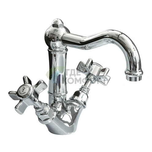 Смеситель для раковины Nicolazzi Dames Anglaises с двумя ручками и донным клапаном, хром (1432CR18) фото 1