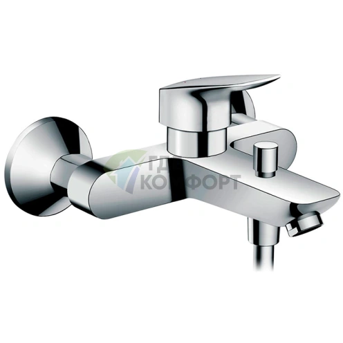Смеситель для ванны Hansgrohe Logis настенный с переключателем на душ (71400000) - фото 1