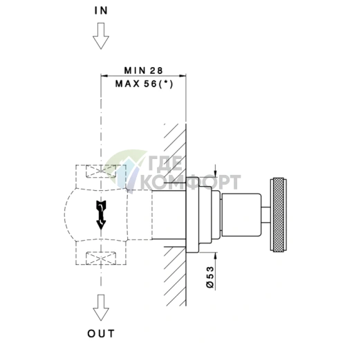 Термостатический вентиль Nicolazzi ¾ дюйма, наружное подключение, хром (4912CR44) - фото 2