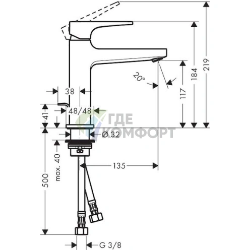 Стильный смеситель Hansgrohe Metropol 74506000 для раковины - фото 2