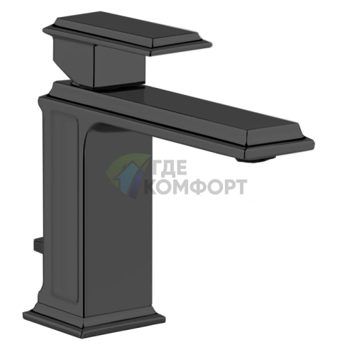 Смеситель для раковины Gessi Eleganza на 1 отверстие с донным клапаном, черный металлик (46001#706) - фото 1
