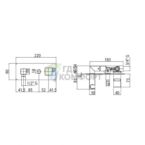Смеситель для душа Bossini Cube с девиатором и держателем в комплекте (Z005363.030) - фото 2