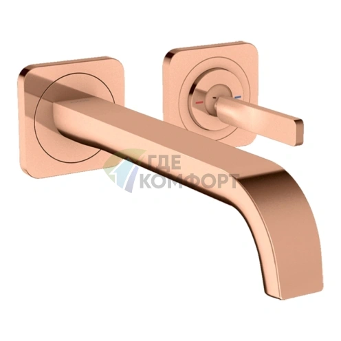 Смеситель для раковины AX Citterio E настенный, полированное красное золото (36106300) - фото 1