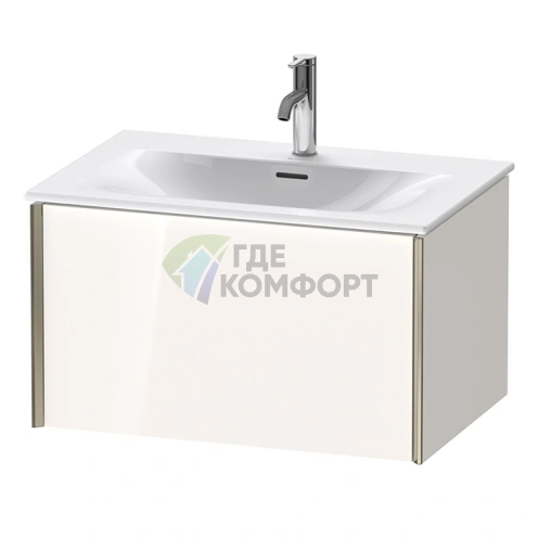 Тумба подвесная Duravit XViu 610x800x480 мм, белый глянцевый/champagne matt, для раковины 234473 (XV40330B122) - фото 1