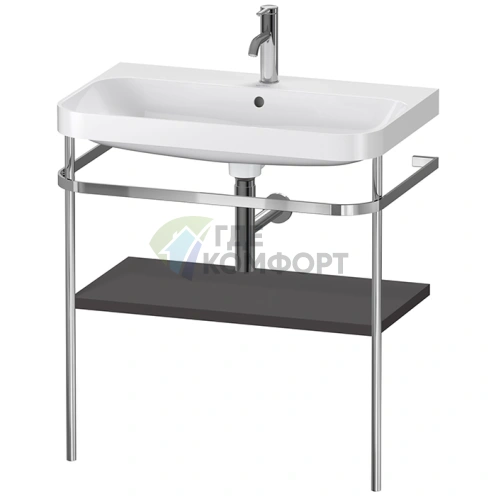 Консольная напольная раковина Duravit Happy D.2 Plus 775x490x850 мм в суперматовом графите (HP4837O8080) - фото 1
